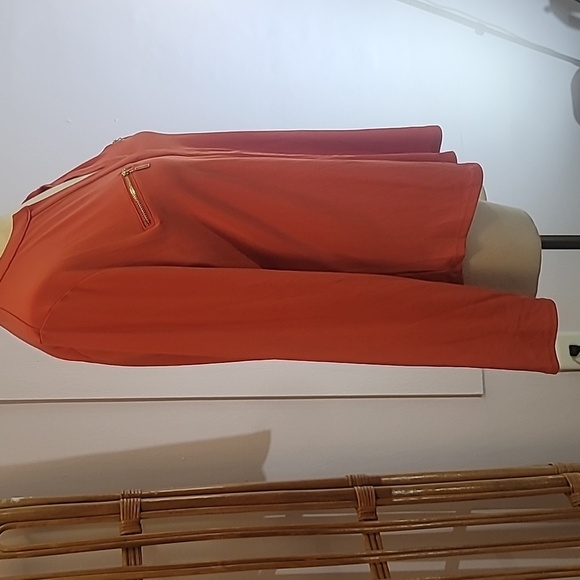 INC International Concepts orange gold zipper pockets long sleeve dress shirt - Picture 5 of 11